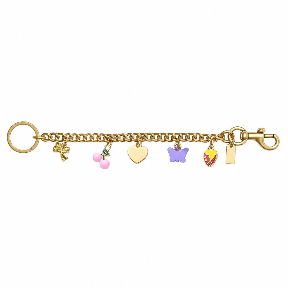 Gold Tone Decorative Purse Handbag Fashion Chain Strawberry Butterfly Cherry